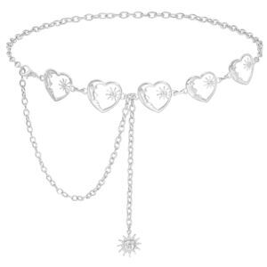 9986 Waist Chain Belts For Women Metal Link Moon Star Body Belt Ladies